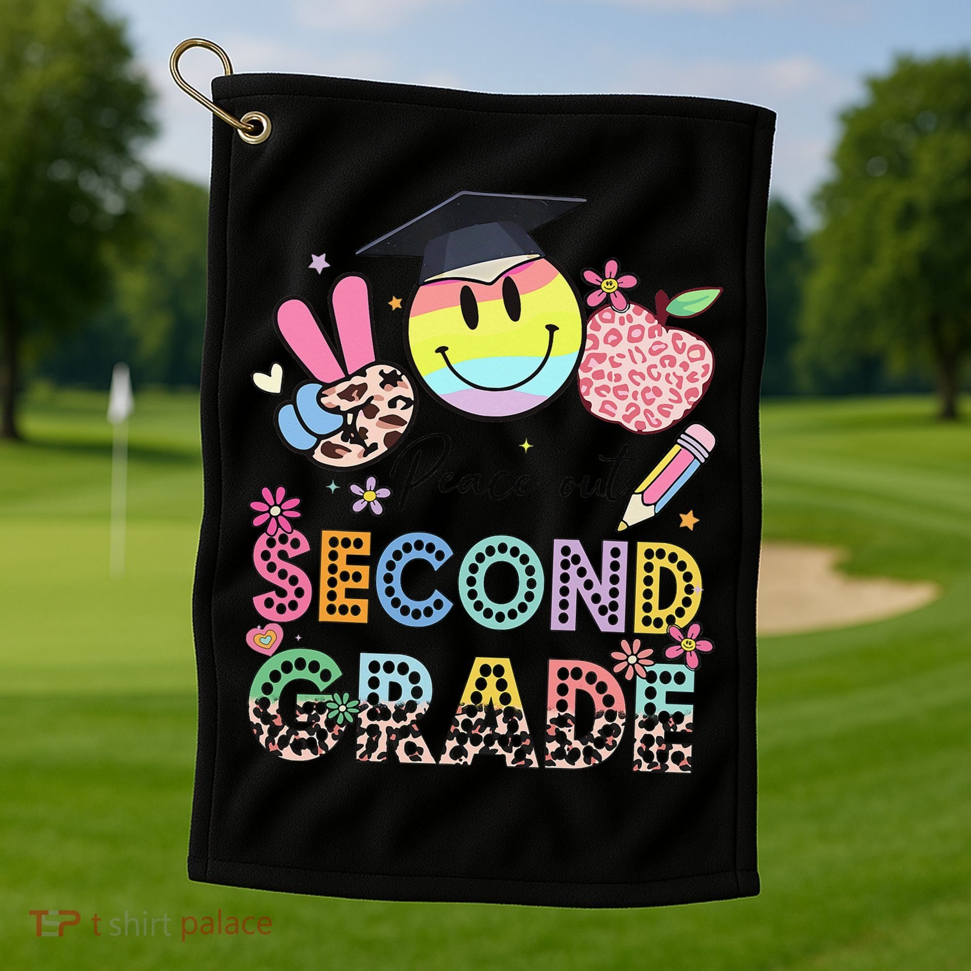 Peace Out 2nd Second Grade Graduation Last Day Of School Golf Towel