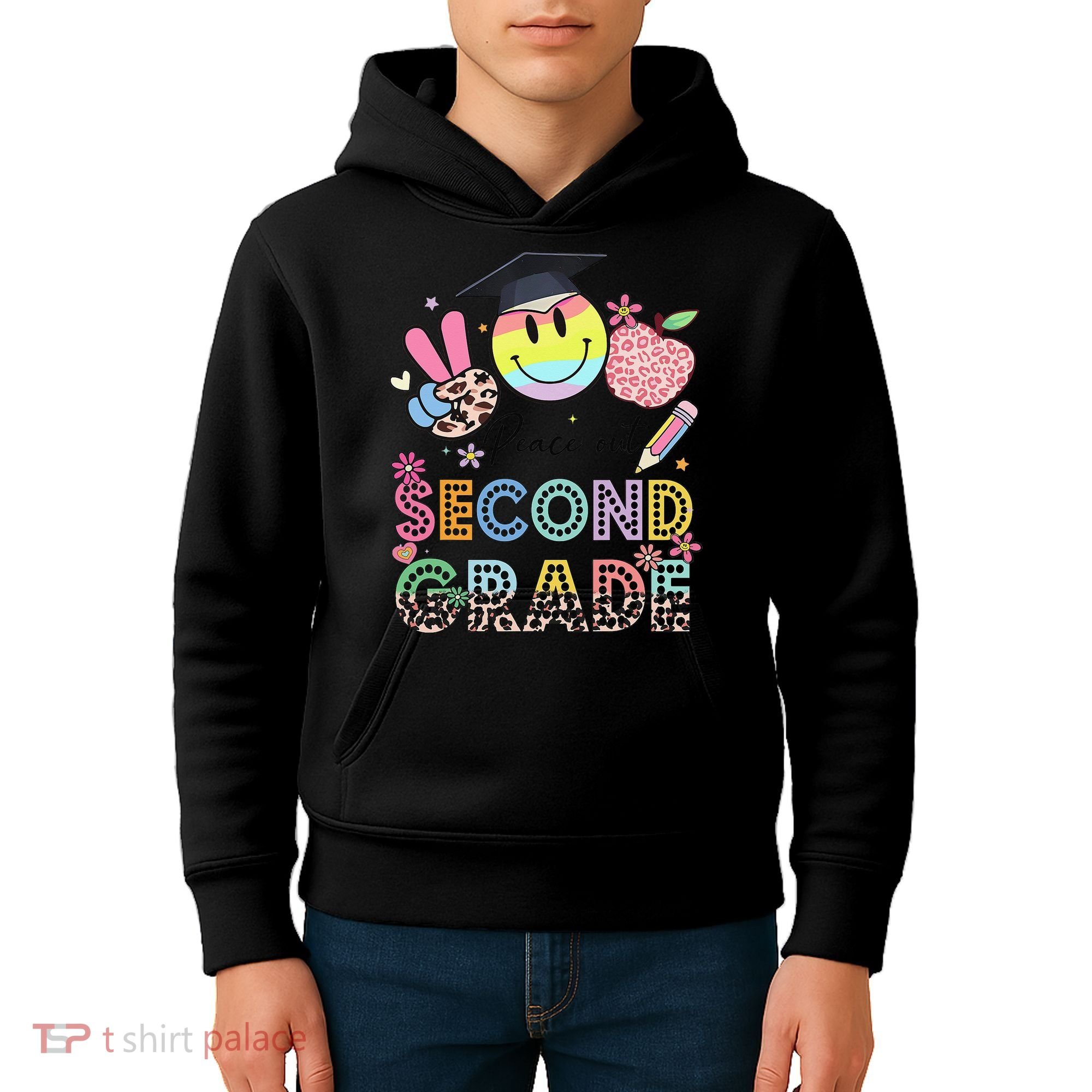 Peace Out 2nd Second Grade Graduation Last Day Of School Kids Hoodie