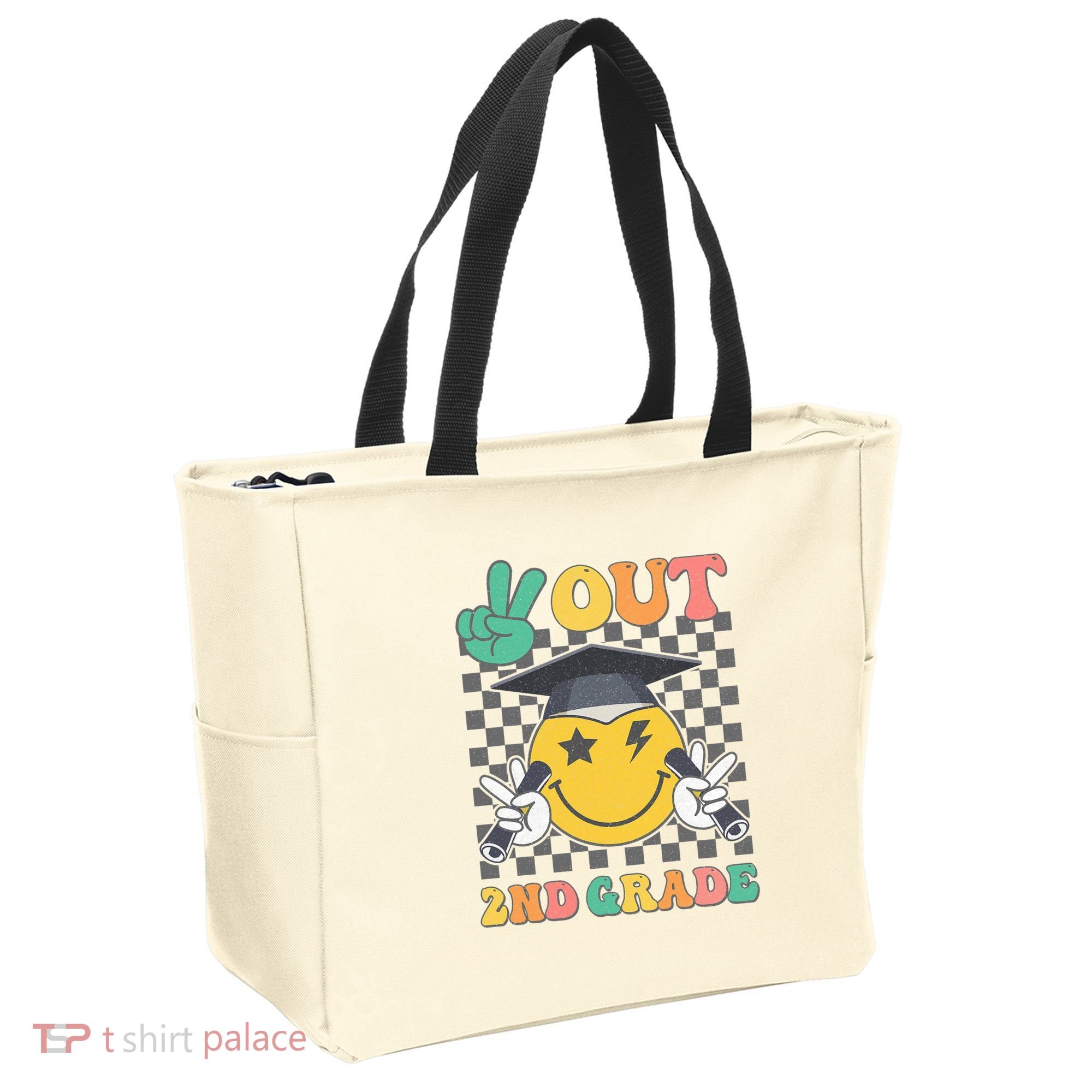 Peace Out 2nd Grade Graduation Last Day School Second Grade Tote Bag