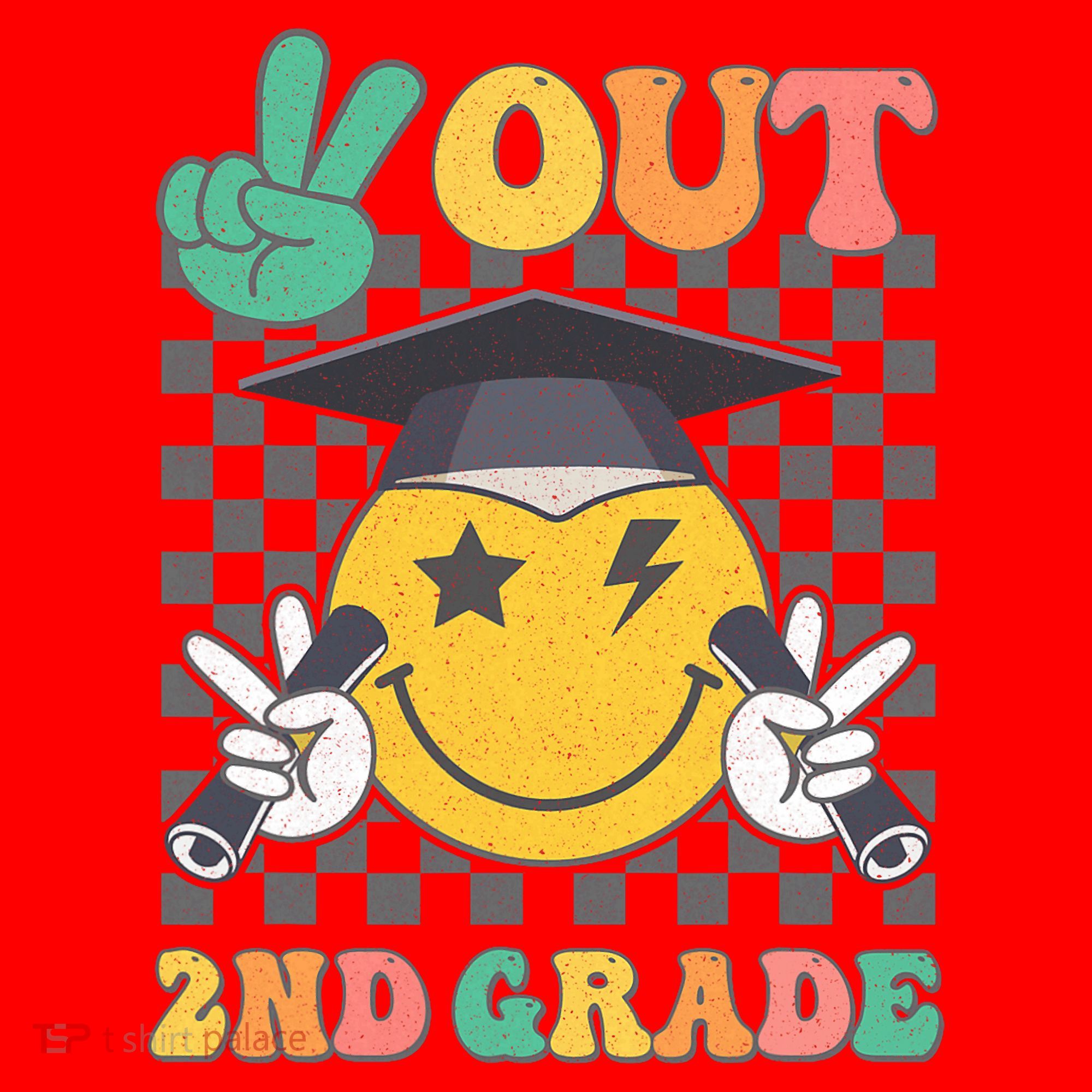 Peace Out 2nd Grade Graduation Last Day School Second Grade Santa Hat