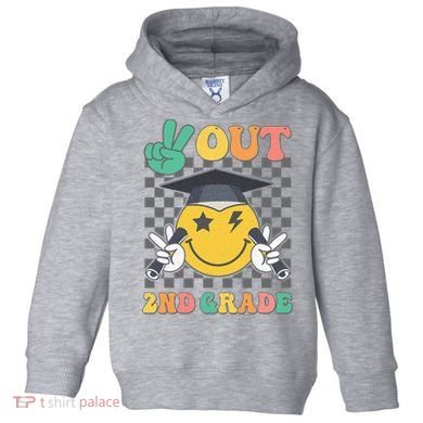 Peace Out 2nd Grade Graduation Last Day School Second Grade Toddler Hoodie