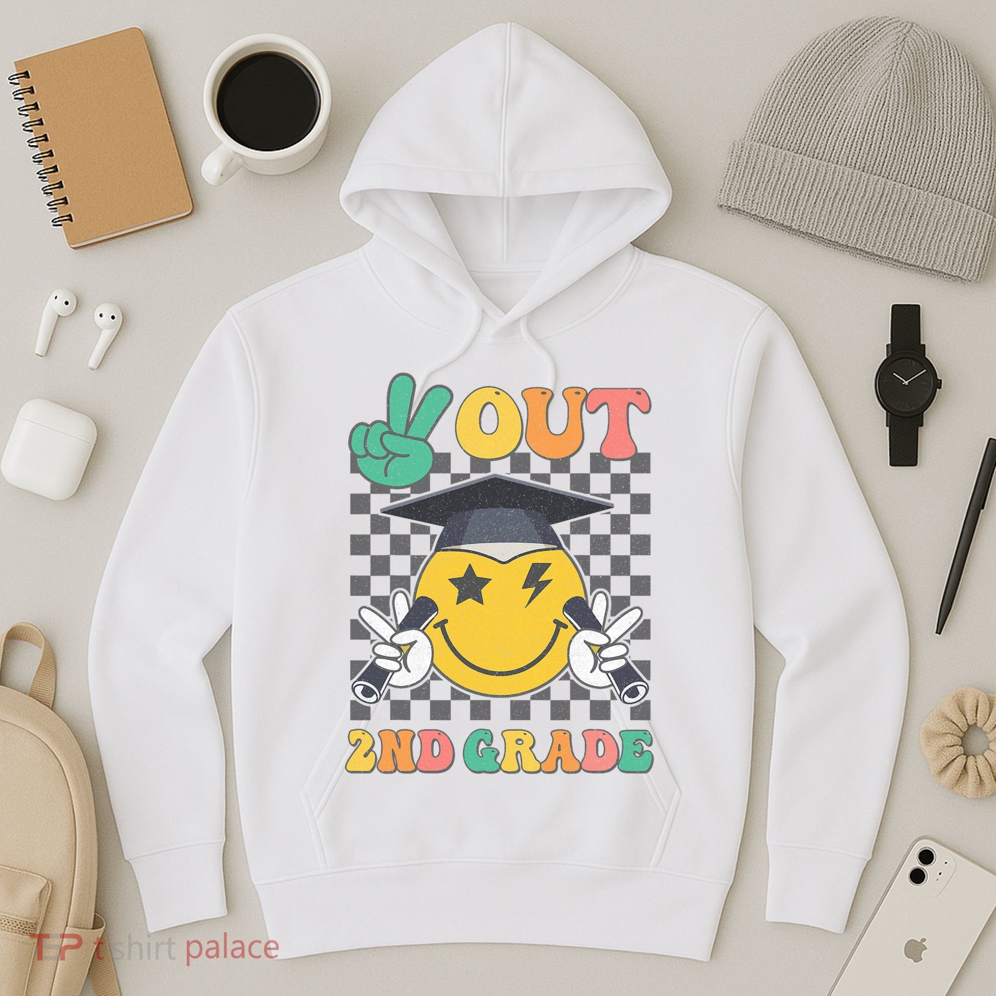 Peace Out 2nd Grade Graduation Last Day School Second Grade Hoodie