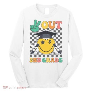 Peace Out 2nd Grade Graduation Last Day School Second Grade Long Sleeve Shirt