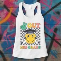 Peace Out 2nd Grade Graduation Last Day School Second Grade Women's Tank Top thumb 3
