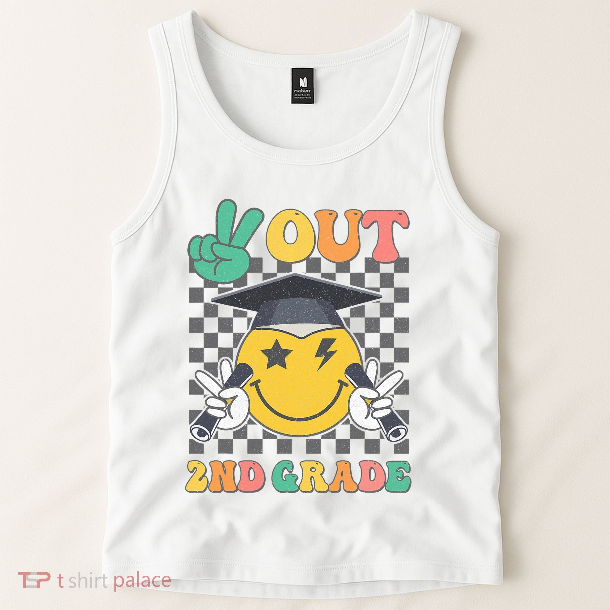Peace Out 2nd Grade Graduation Last Day School Second Grade Tank Top