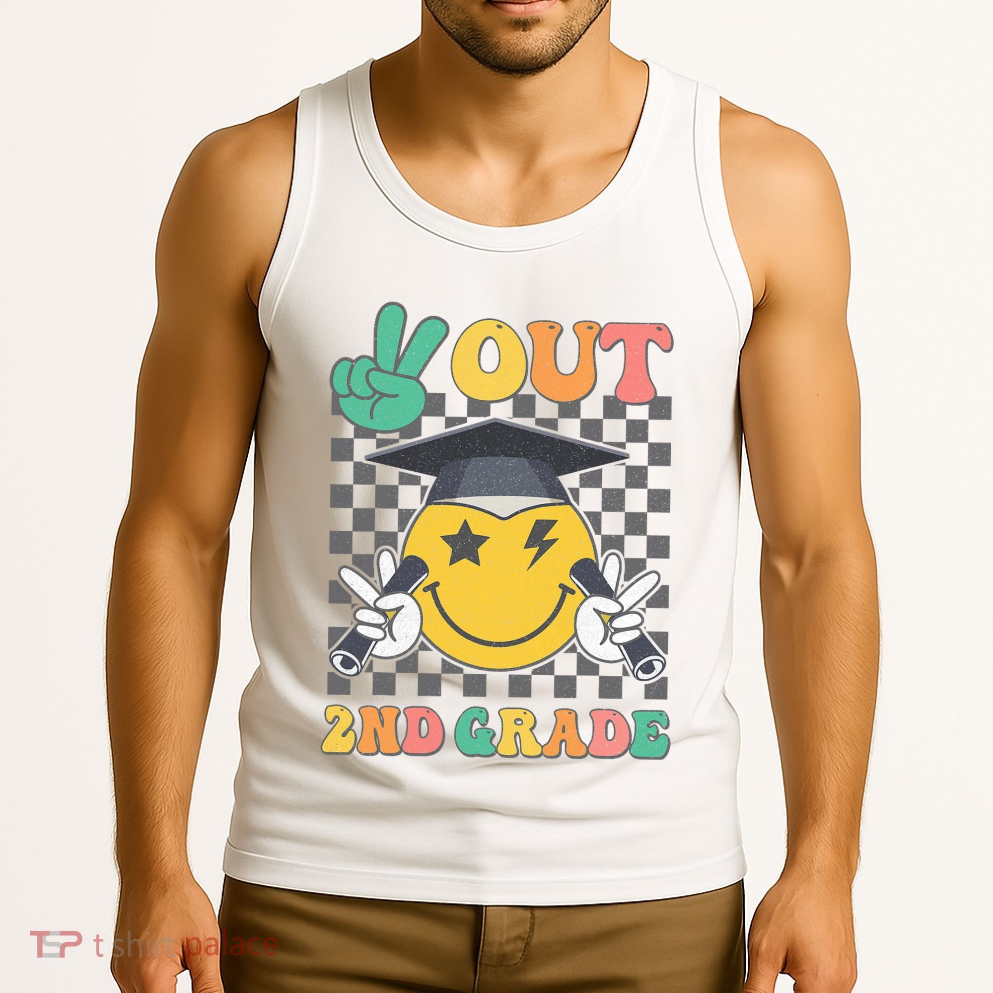 Peace Out 2nd Grade Graduation Last Day School Second Grade Tank Top