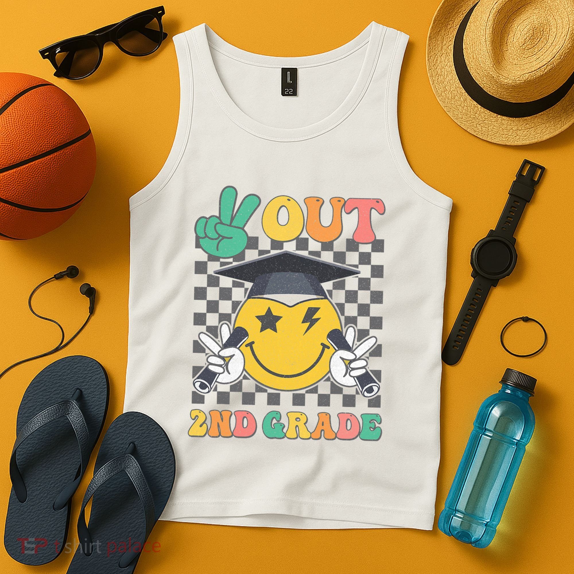 Peace Out 2nd Grade Graduation Last Day School Second Grade Tank Top