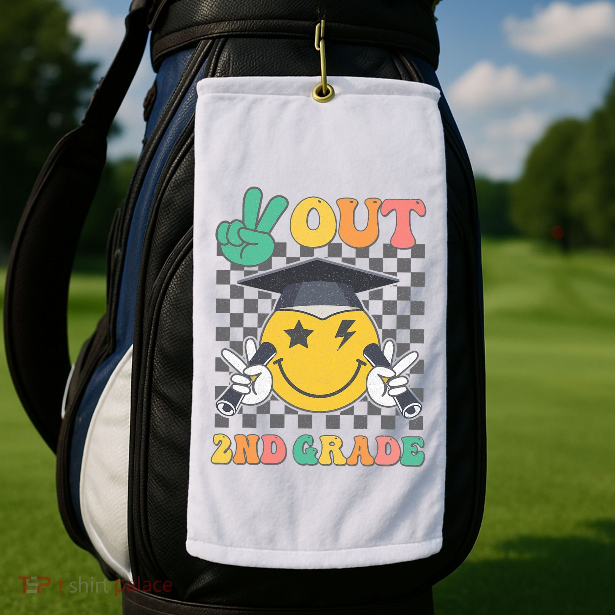 Peace Out 2nd Grade Graduation Last Day School Second Grade Golf Towel