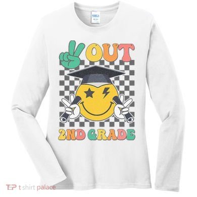 Peace Out 2nd Grade Graduation Last Day School Second Grade Women's Long Sleeve Shirt