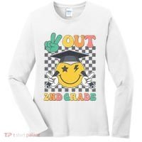 Peace Out 2nd Grade Graduation Last Day School Second Grade Women's Long Sleeve Shirt thumb 0