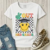 Peace Out 2nd Grade Graduation Last Day School Second Grade Women's T-Shirt thumb 3