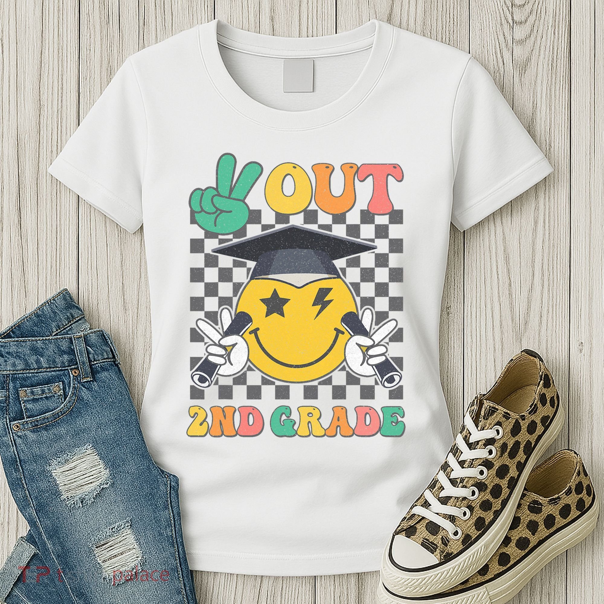 Peace Out 2nd Grade Graduation Last Day School Second Grade Women's T-Shirt