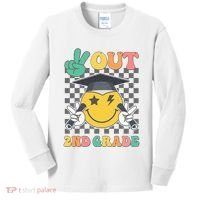 Peace Out 2nd Grade Graduation Last Day School Second Grade Kids Long Sleeve Shirt thumb 0