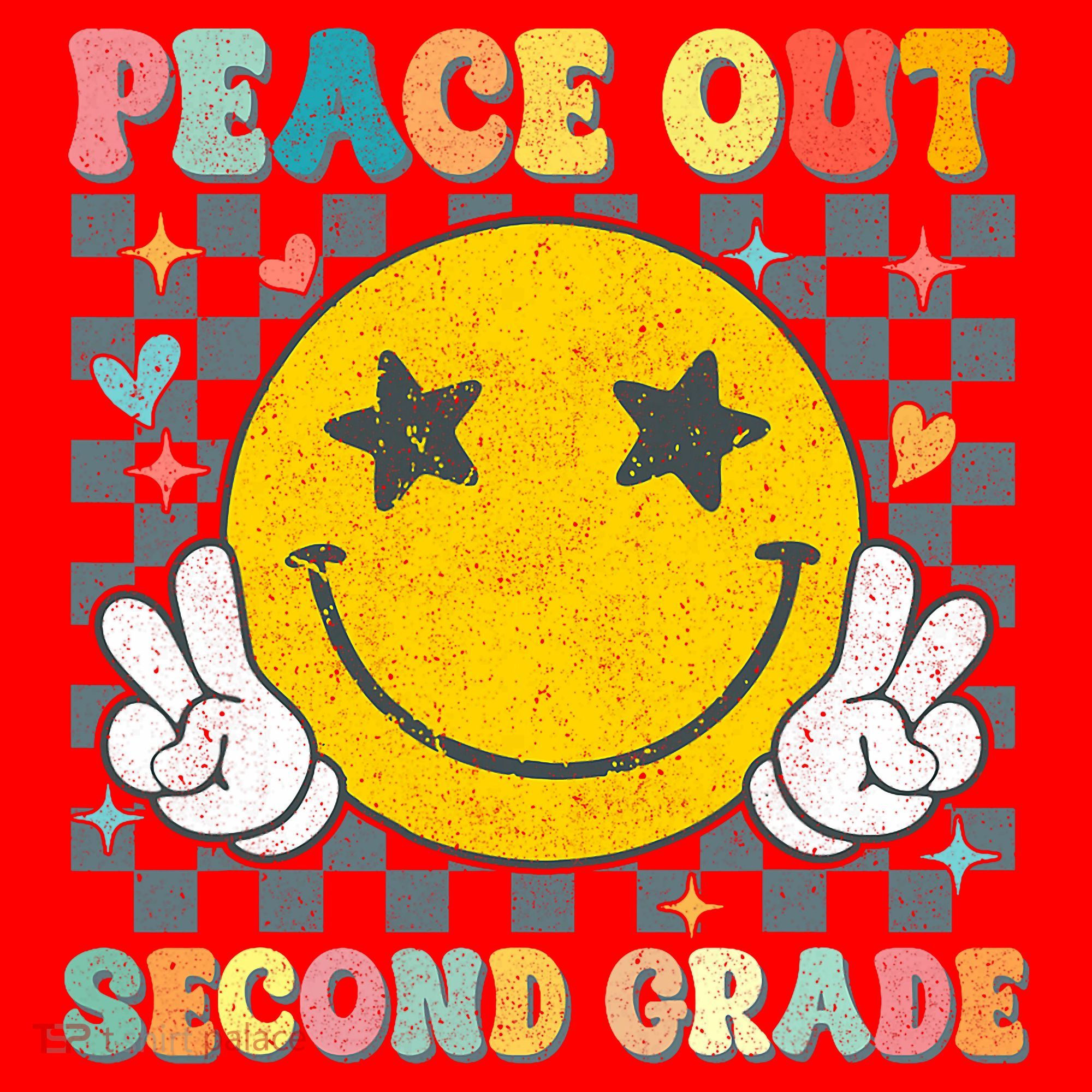 Peace Out 2nd Grade Graduation Last Day School Second Grade  Santa Hat