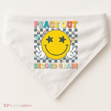 Peace Out 2nd Grade Graduation Last Day School Second Grade  USA-Made Doggie Bandana