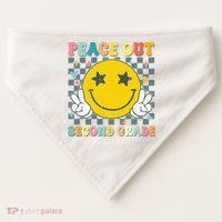 Peace Out 2nd Grade Graduation Last Day School Second Grade  USA-Made Doggie Bandana thumb 0