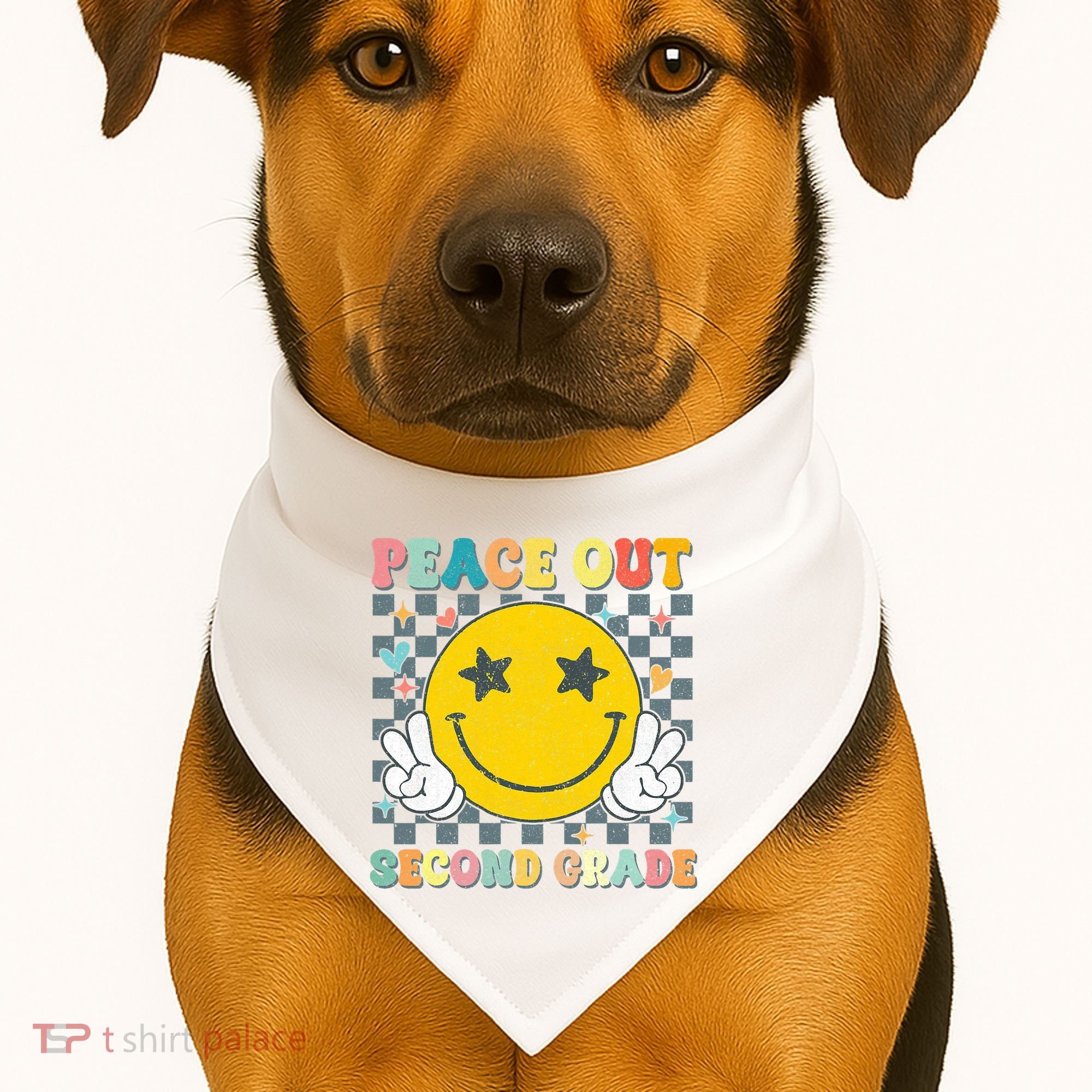 Peace Out 2nd Grade Graduation Last Day School Second Grade  USA-Made Doggie Bandana