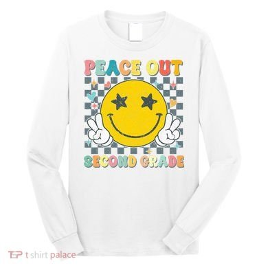 Peace Out 2nd Grade Graduation Last Day School Second Grade  Long Sleeve Shirt
