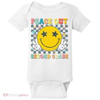 Peace Out 2nd Grade Graduation Last Day School Second Grade  Baby Bodysuit