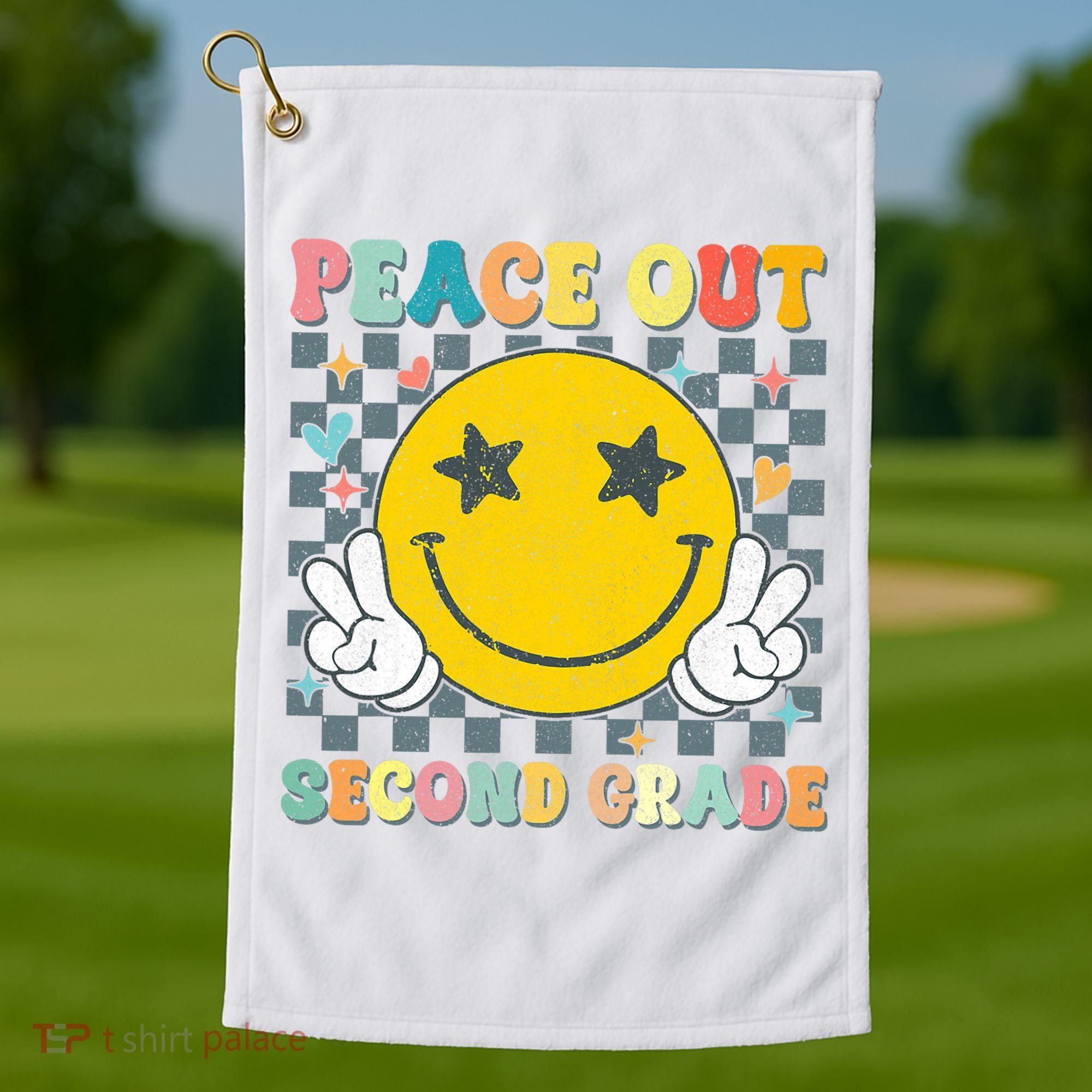 Peace Out 2nd Grade Graduation Last Day School Second Grade  Golf Towel