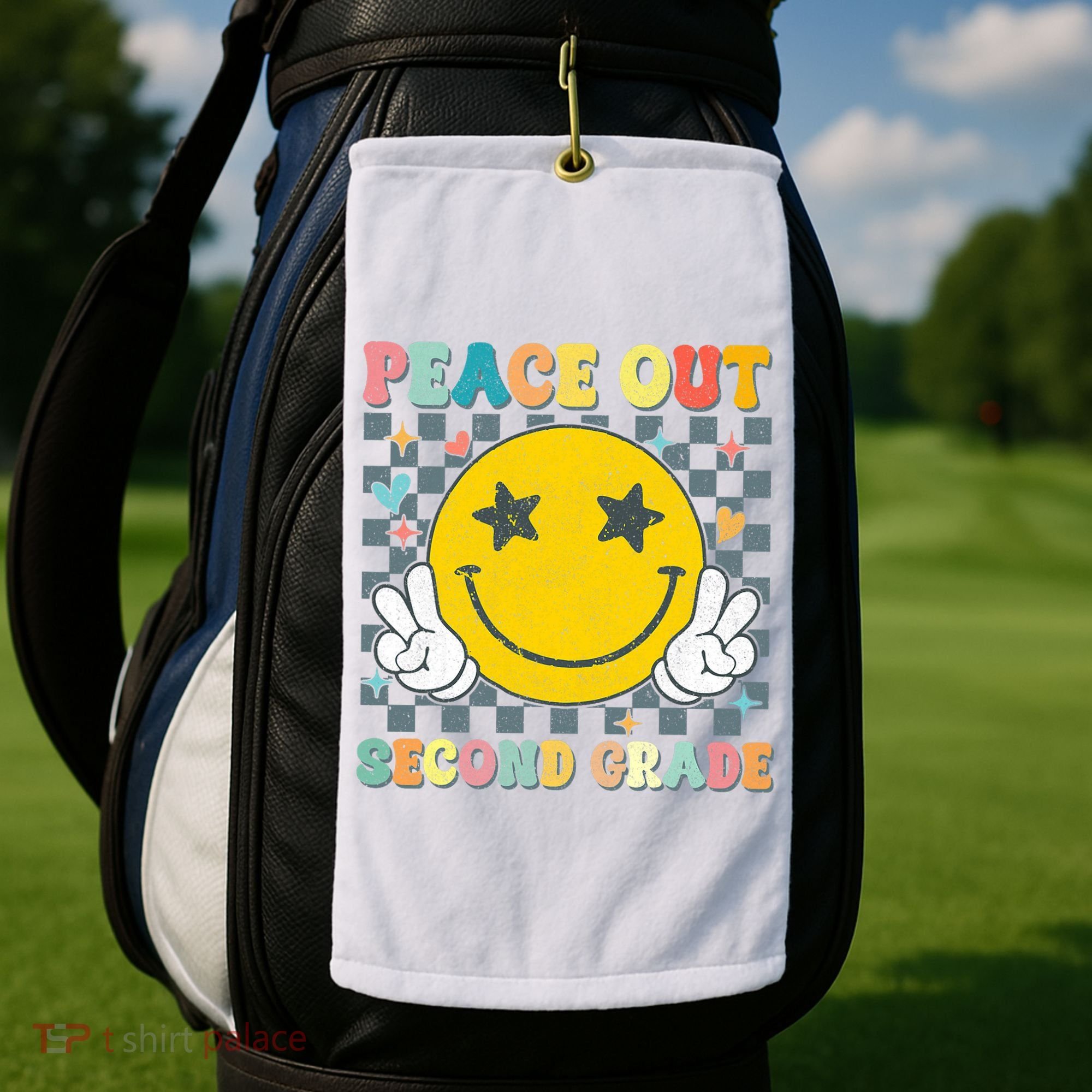 Peace Out 2nd Grade Graduation Last Day School Second Grade  Golf Towel