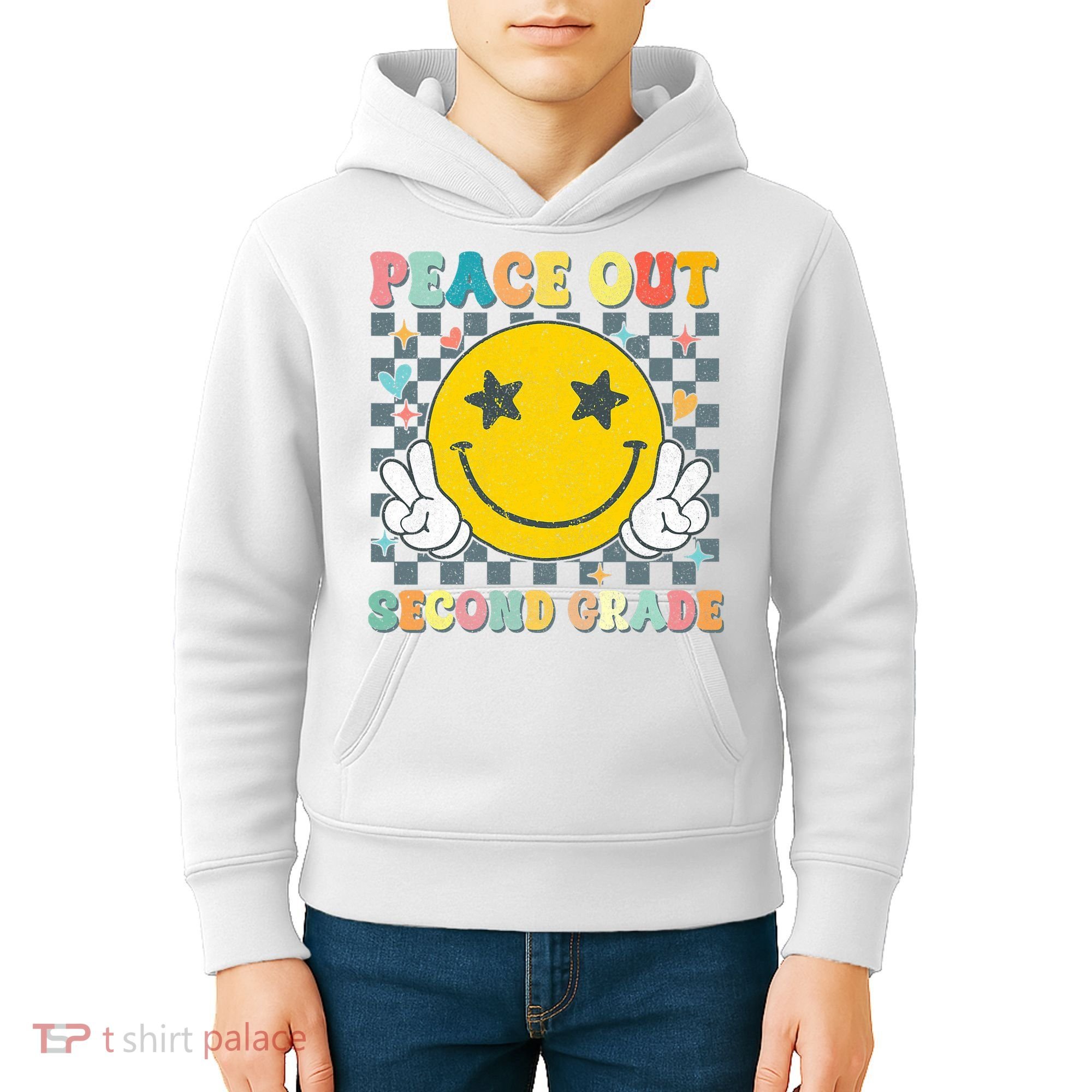 Peace Out 2nd Grade Graduation Last Day School Second Grade  Kids Hoodie