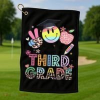 Peace Out 3rd Third Grade Graduation Last Day Of School Golf Towel thumb 1