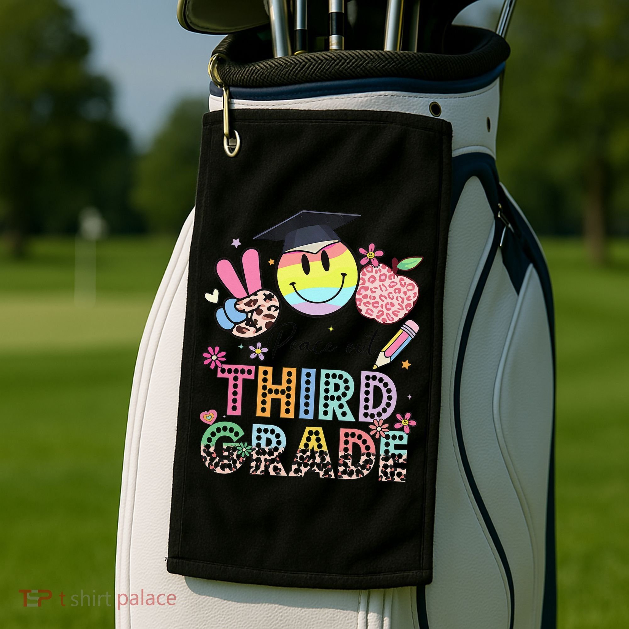 Peace Out 3rd Third Grade Graduation Last Day Of School Golf Towel