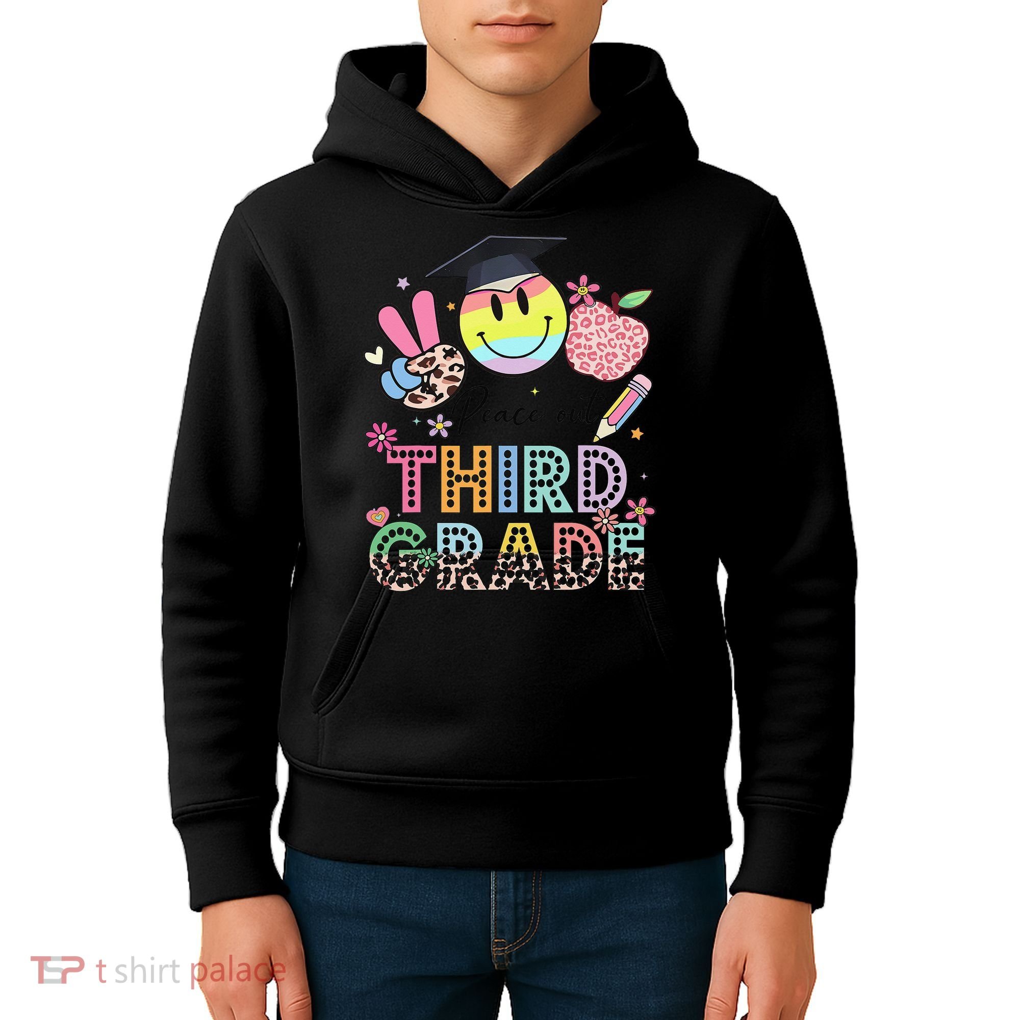Peace Out 3rd Third Grade Graduation Last Day Of School Kids Hoodie