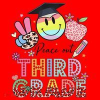 Peace Out 3rd Third Grade Graduation Last Day Of School Santa Hat thumb 1