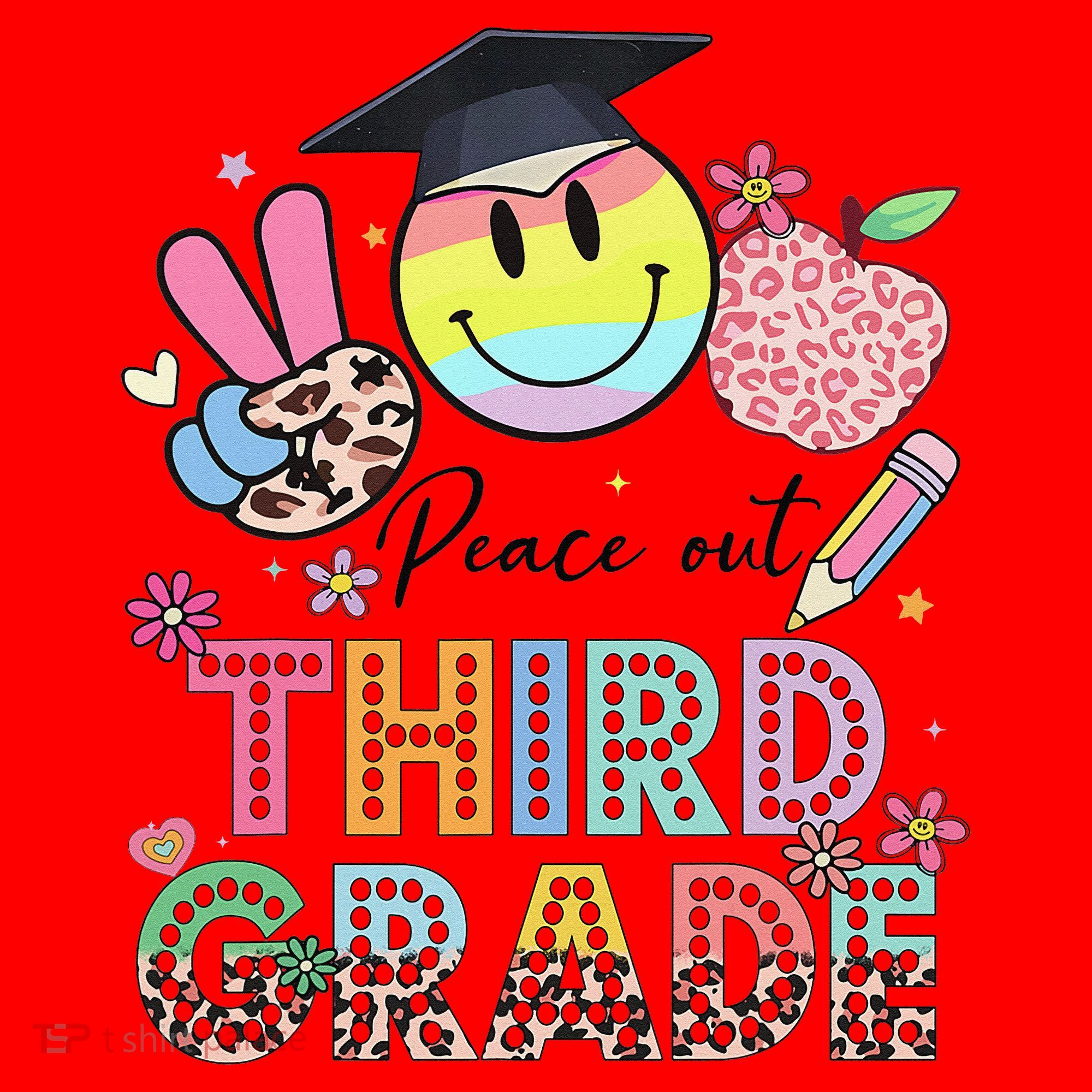 Peace Out 3rd Third Grade Graduation Last Day Of School Santa Hat