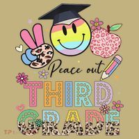 Peace Out 3rd Third Grade Graduation Last Day Of School Button thumb 1
