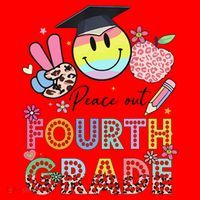 Peace Out 4th Fourth Grade Graduation Last Day Of School Santa Hat thumb 1