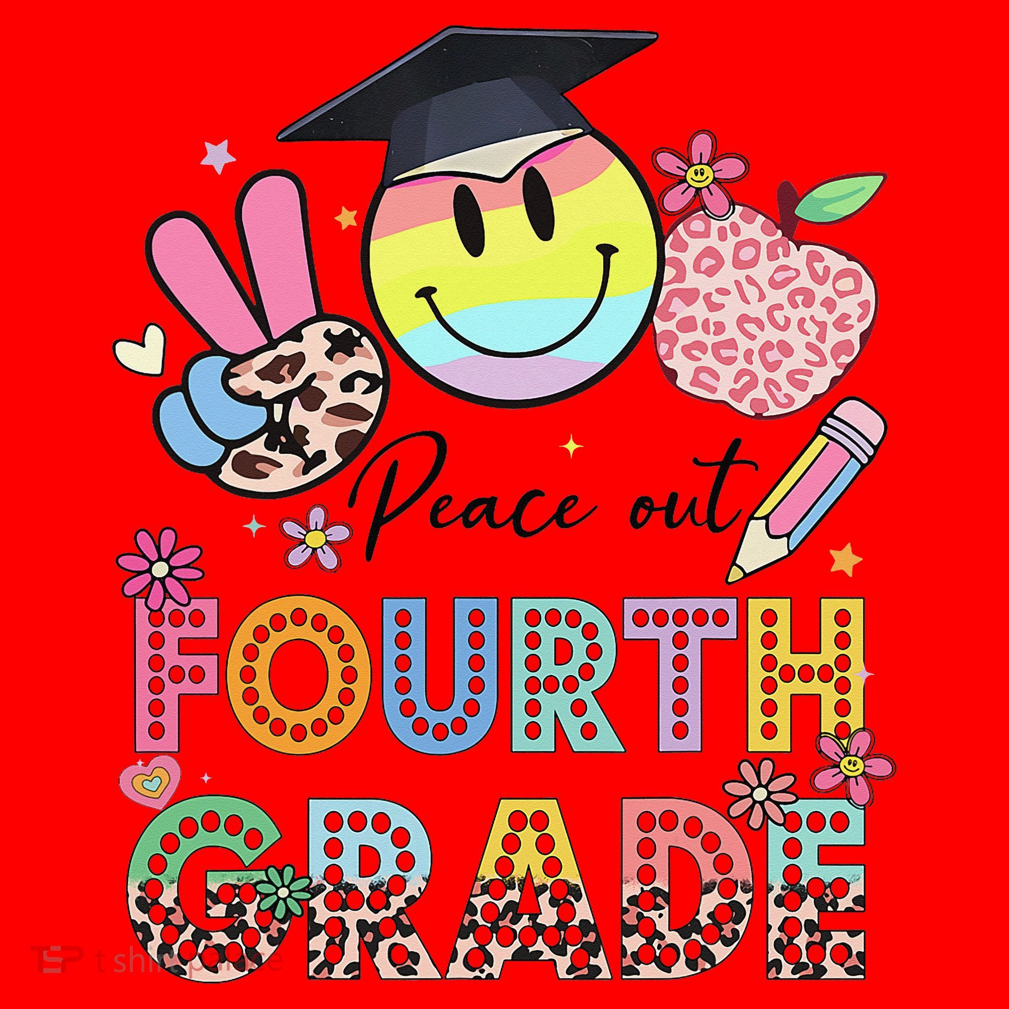 Peace Out 4th Fourth Grade Graduation Last Day Of School Santa Hat