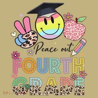Peace Out 4th Fourth Grade Graduation Last Day Of School Polo thumb 2