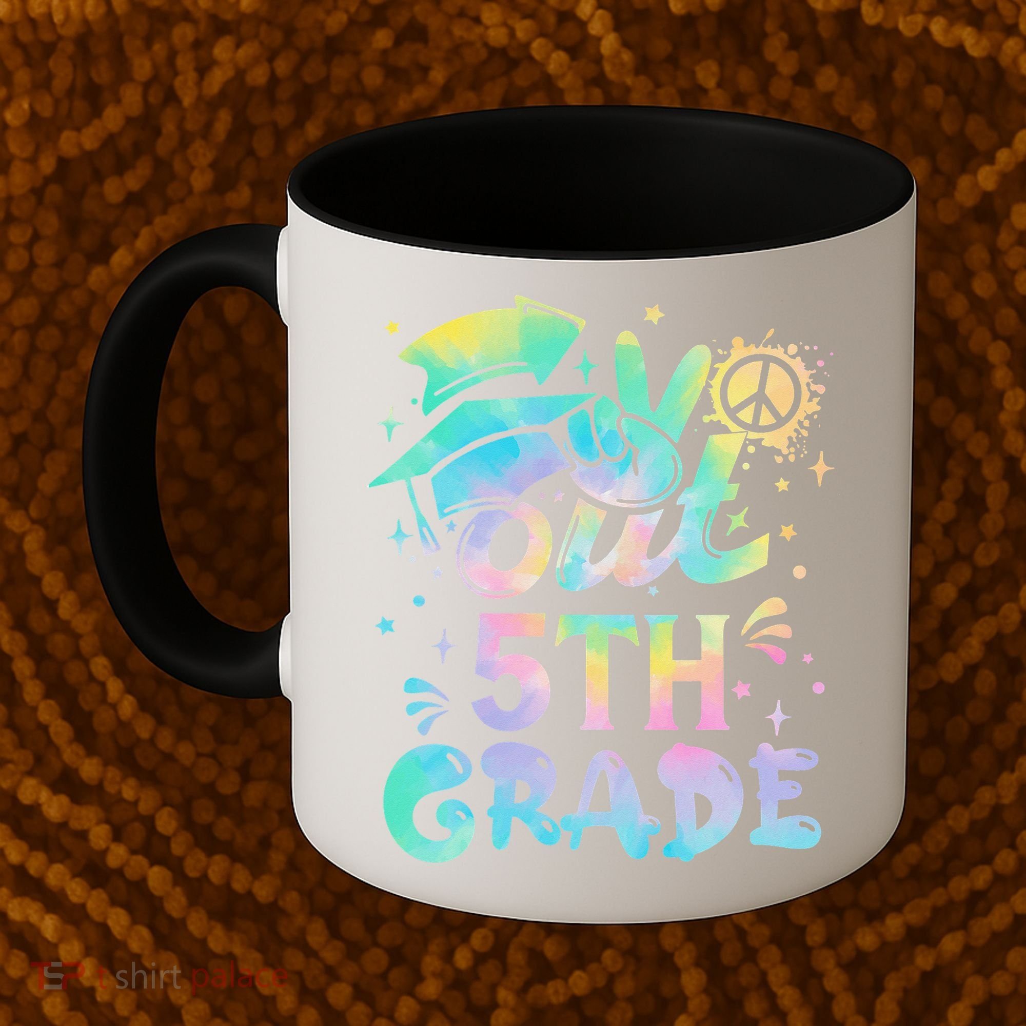 Peace Out 5th Grade Tie Dye Graduation Last Day Of School Coffee Mug