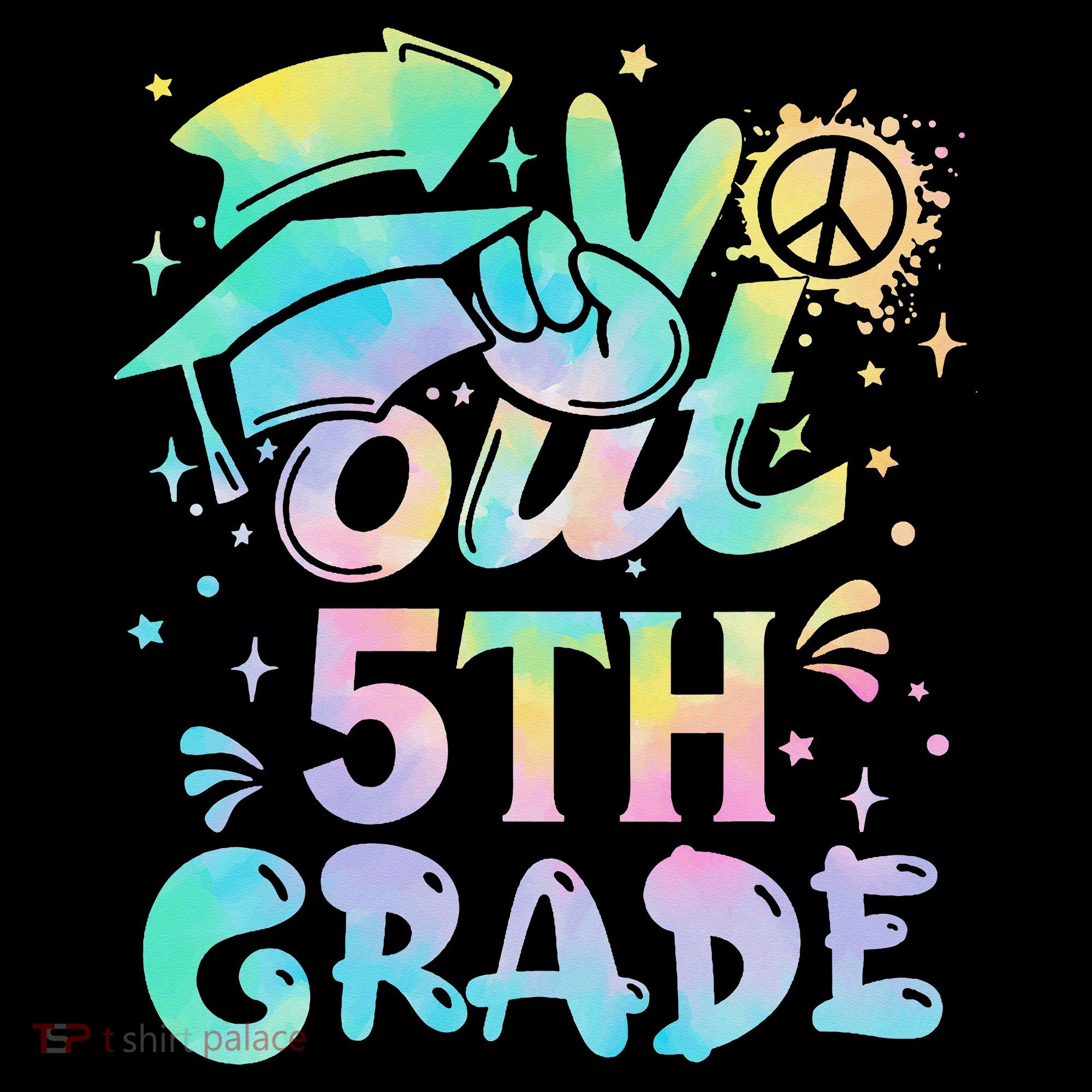 Peace Out 5th Grade Tie Dye Graduation Last Day Of School Coffee Mug