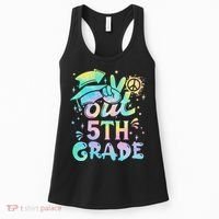 Peace Out 5th Grade Tie Dye Graduation Last Day Of School Women's Tank Top thumb 0