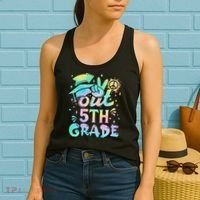 Peace Out 5th Grade Tie Dye Graduation Last Day Of School Women's Tank Top thumb 2