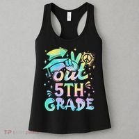 Peace Out 5th Grade Tie Dye Graduation Last Day Of School Women's Tank Top thumb 3