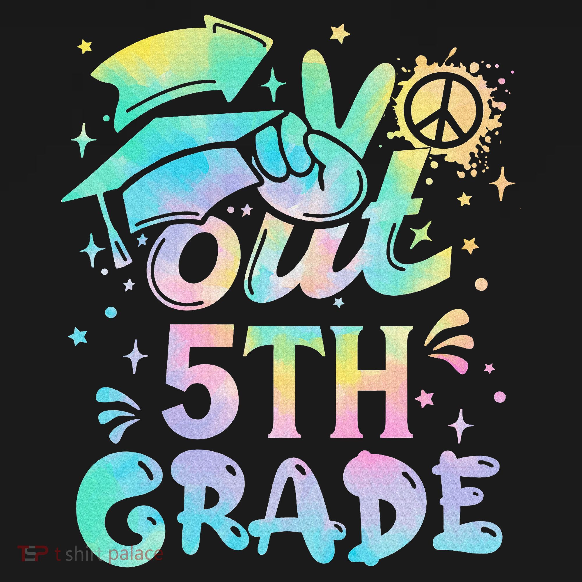 Peace Out 5th Grade Tie Dye Graduation Last Day Of School Women's Tank Top