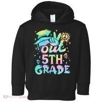 Peace Out 5th Grade Tie Dye Graduation Last Day Of School Toddler Hoodie thumb 0