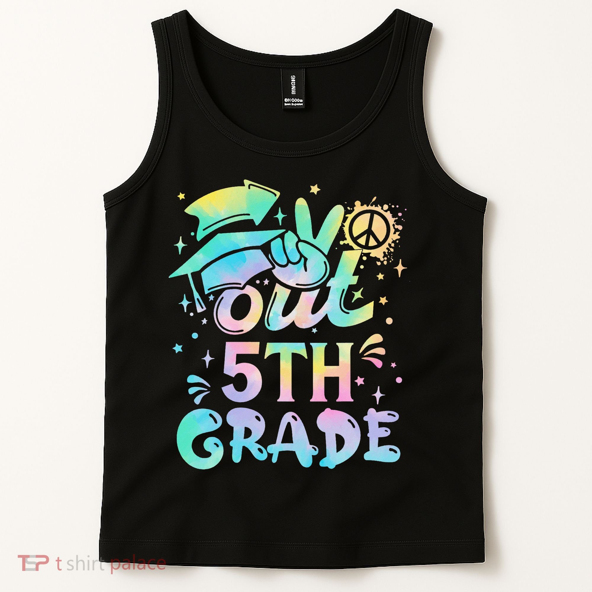 Peace Out 5th Grade Tie Dye Graduation Last Day Of School Tank Top