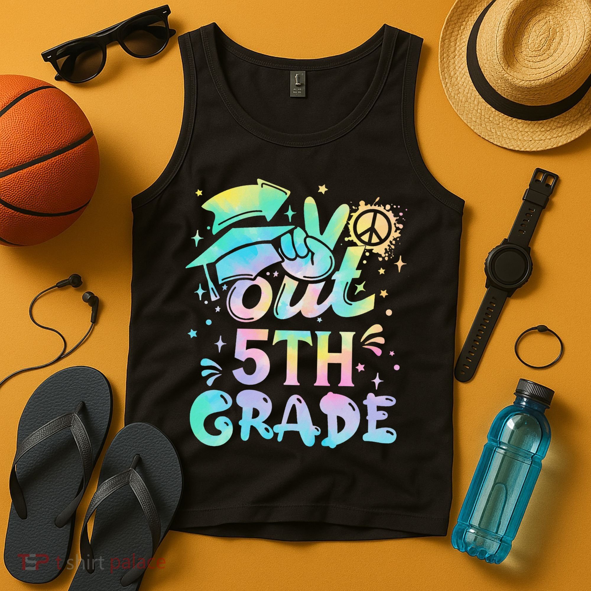 Peace Out 5th Grade Tie Dye Graduation Last Day Of School Tank Top