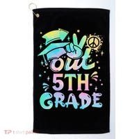Peace Out 5th Grade Tie Dye Graduation Last Day Of School Golf Towel thumb 0