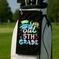 Peace Out 5th Grade Tie Dye Graduation Last Day Of School Golf Towel thumb 2