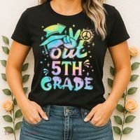 Peace Out 5th Grade Tie Dye Graduation Last Day Of School Women's T-Shirt thumb 2