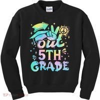 Peace Out 5th Grade Tie Dye Graduation Last Day Of School Kids Sweatshirt thumb 0