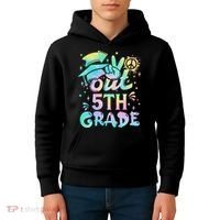 Peace Out 5th Grade Tie Dye Graduation Last Day Of School Kids Hoodie thumb 4