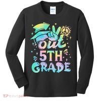 Peace Out 5th Grade Tie Dye Graduation Last Day Of School Kids Long Sleeve Shirt thumb 0